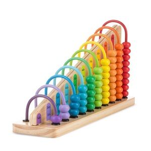 Melissa & Doug Add and Subtract Wooden Abacus with 55 Colorful Beads 13” x 7”
